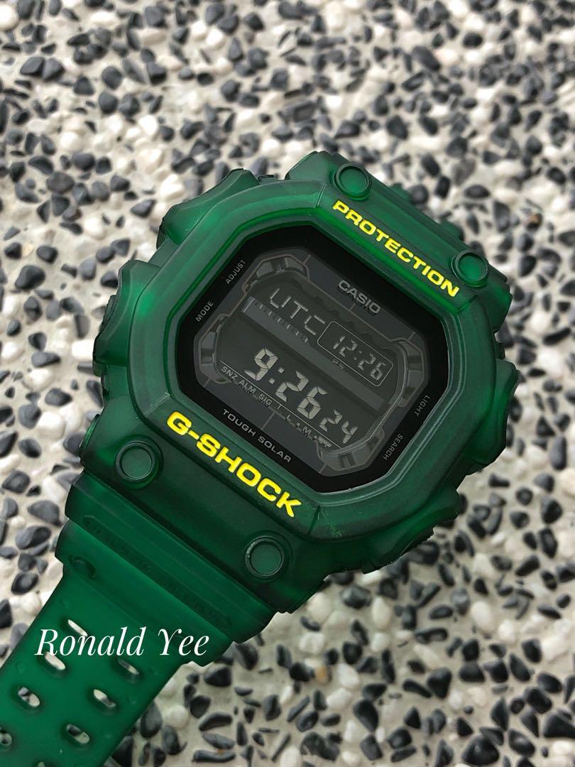 Brand new and original GX56 G Shock King in custom band and bezel. Gx56bb gx56bb 1 green gshock king transparent jelly king Casio