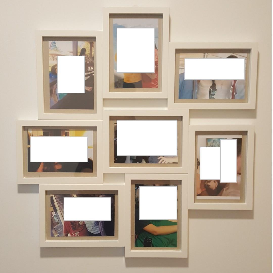 Collage Frame For 8 Photos White Ikea Vaxbo Furniture Home Decor Others On Carousell