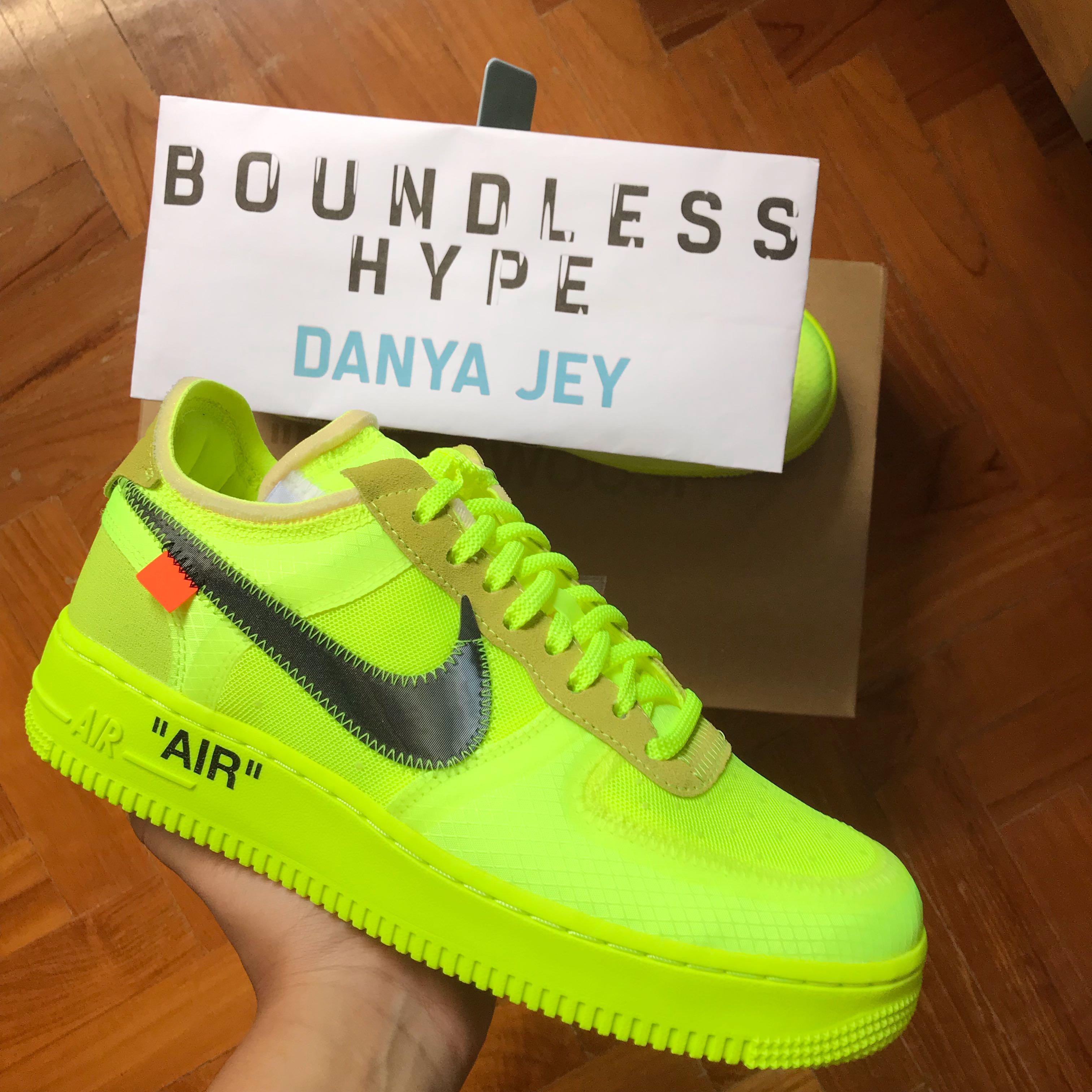 nike off white x nike air force 1 black & volt