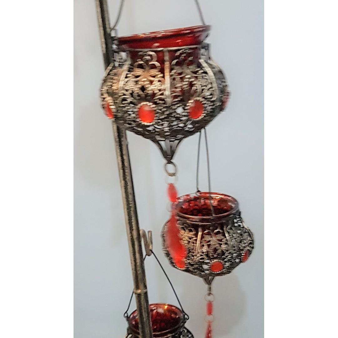 Floor Hanging Tealight Candle Lantern Holder Stand