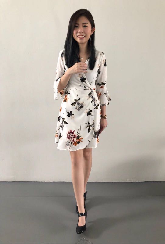White Tassel Dress / Coverup Stripe Floral