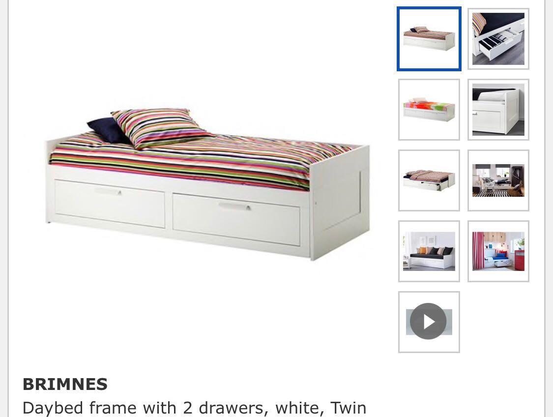 Ikea Brimnes Day Bed Frame Husvika Mattress Furniture Beds