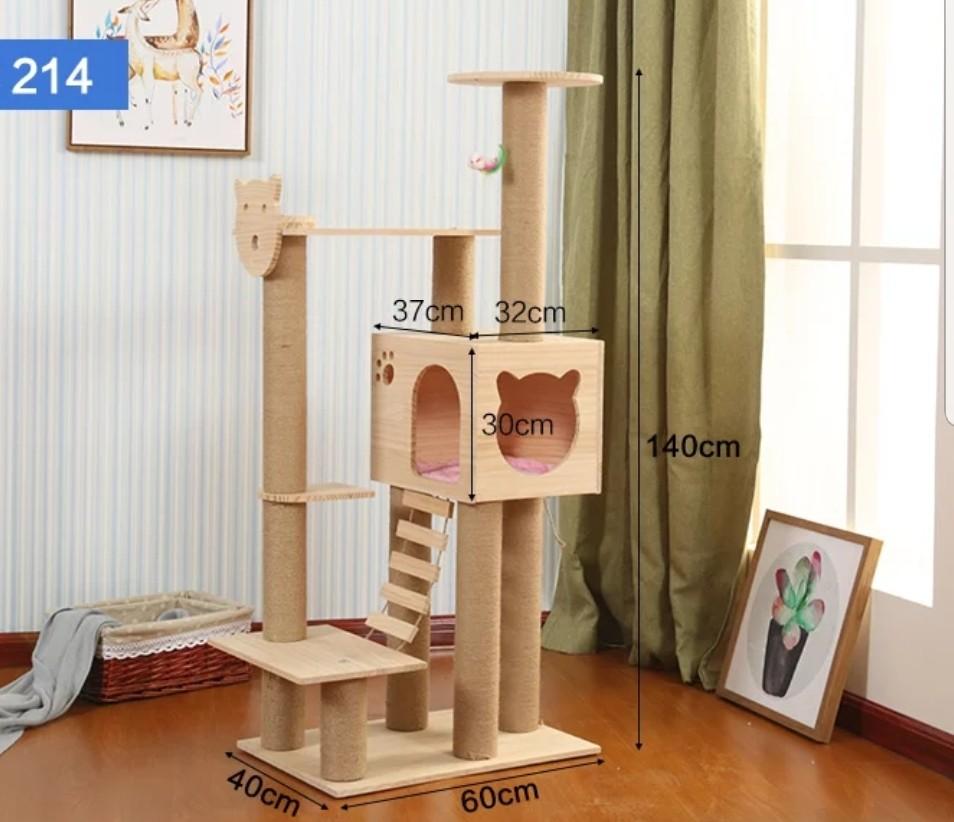 Instock Solid Wood Premium Cat Tree Cat Condo Design 214 Scratch