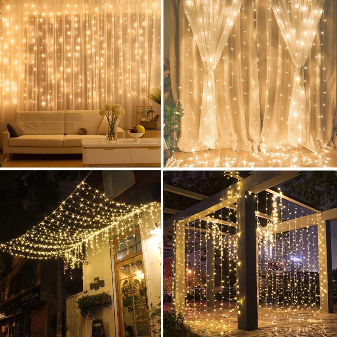 1~10X WARM LED Curtain Icicle String Fairy Hanging Window Lights Xmas Party Lamp
