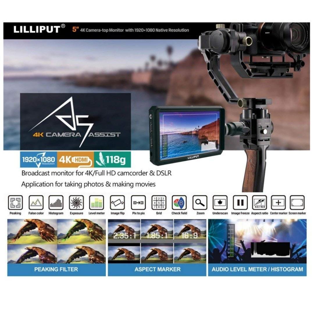 Lilliput A5 5 inch FHD 1920x1080 4K HDMI On Camera Field Monitor ...