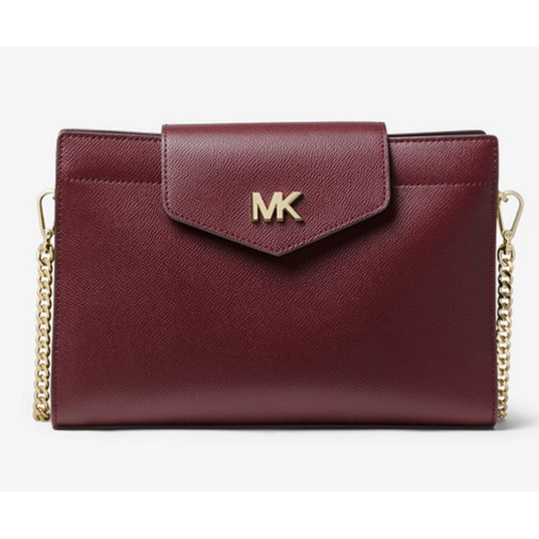 michael kors crossgrain leather crossbody clutch