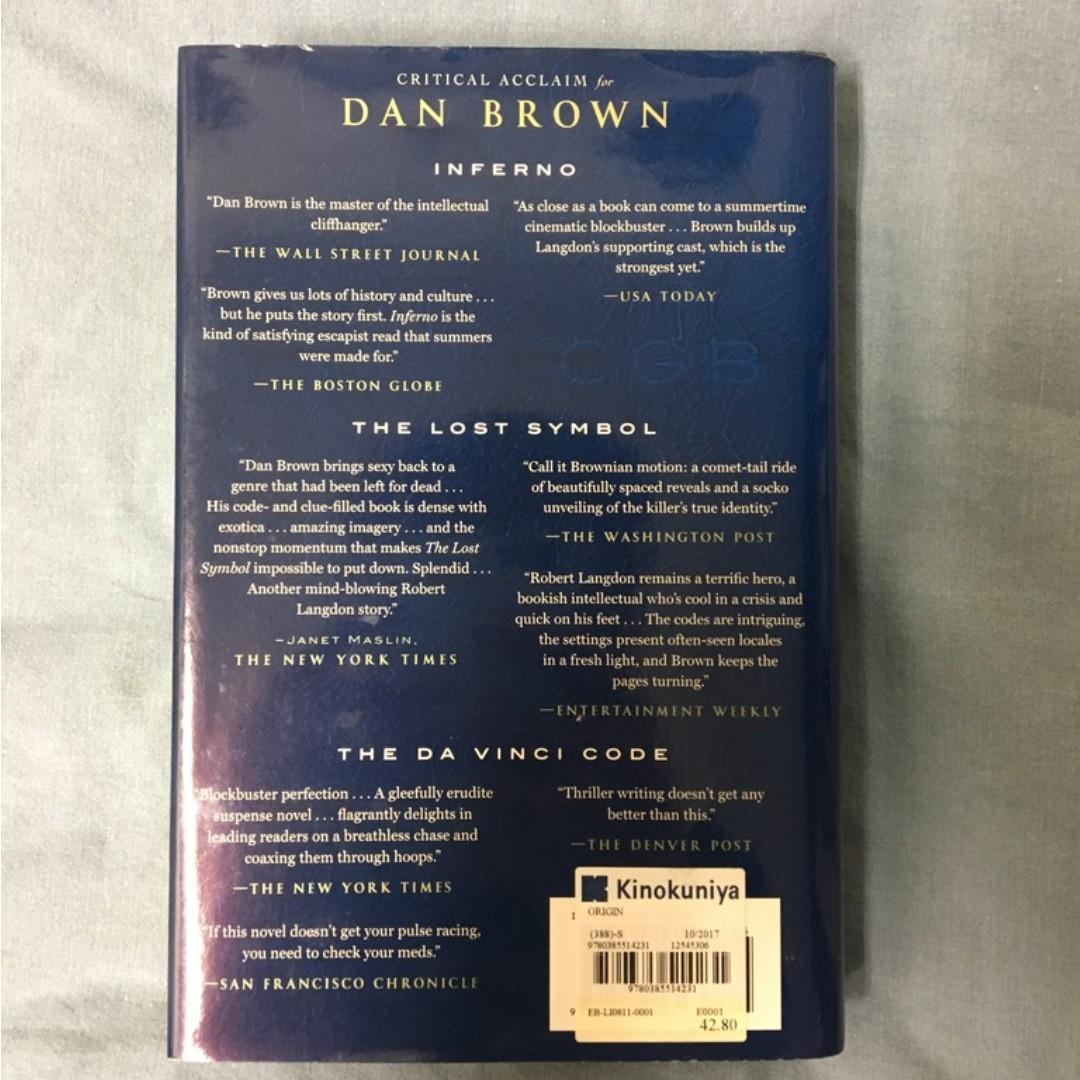 Origin Dan Brown Books Stationery Non Fiction On Carousell