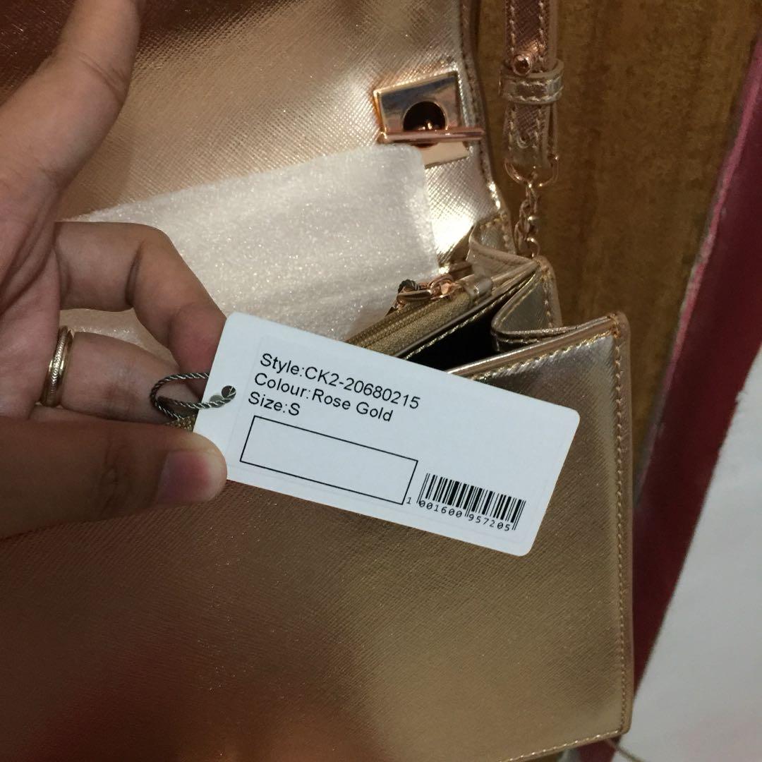 Original Charles and Keith Rose Gold Sling Bag TWICE YOUR MONEY