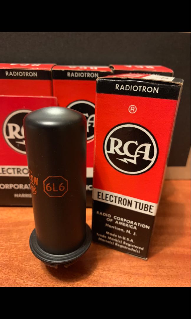 ☆真空管 RCA 6L6GC 　2本　未使用長期保管品☆ RCA 6L6GC RCA製 6L6G 真空管 4本ブラックプレート米国USA製希少出力真空管
