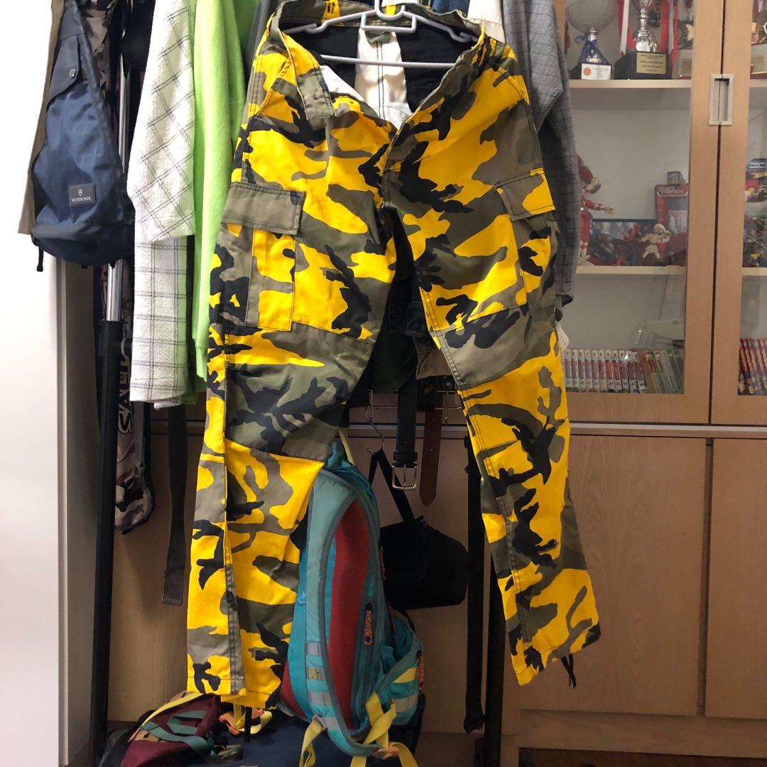 yellow camo pants mens