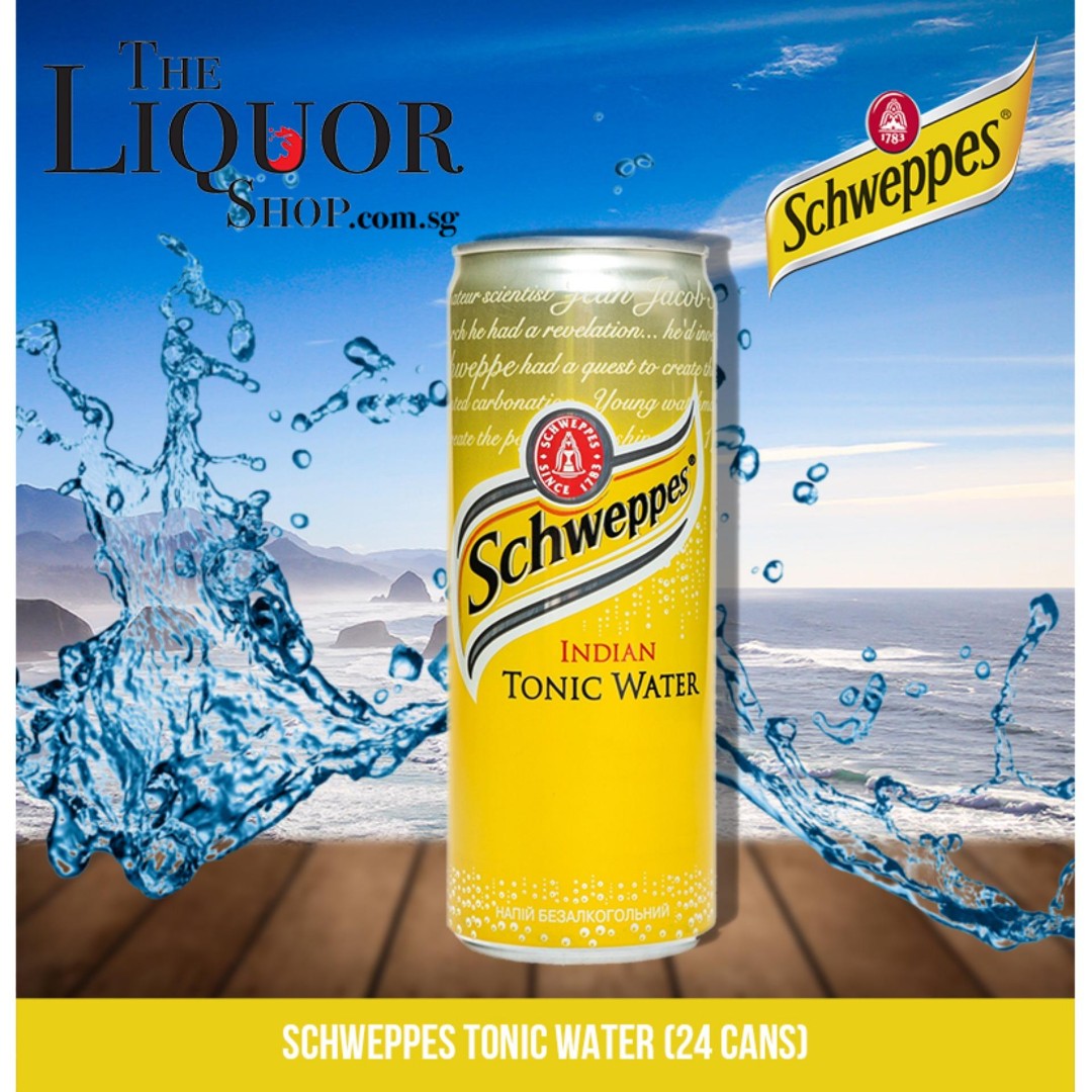 Schweppes Tonic Water (24 Cans), Health & Nutrition, Health Supplements