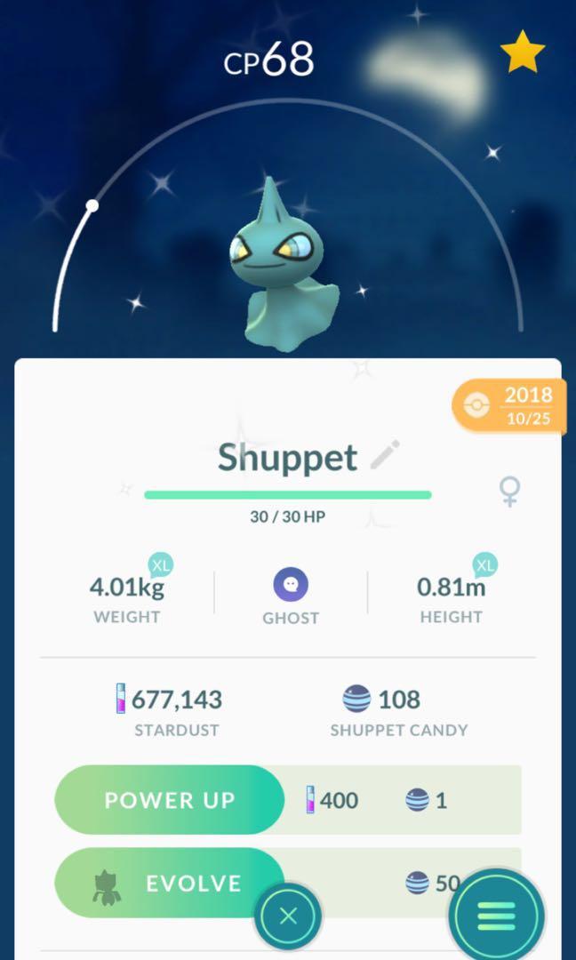 Shiny Pokemon Shuppet Toys Games Video Gaming In Game Products On Carousell - cat code for roblox pok