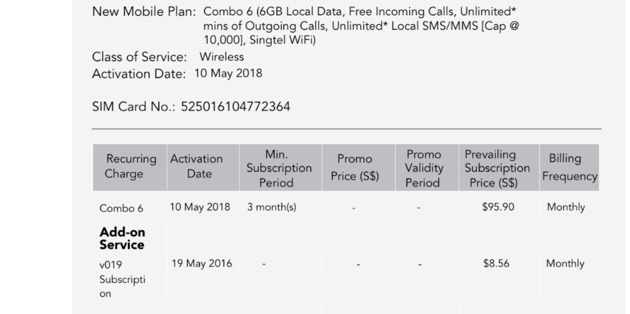 proof of mobile number ownership singtel prepaid