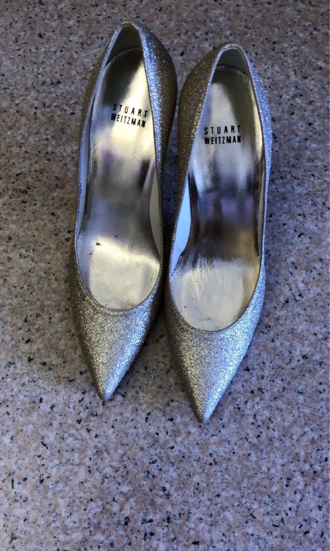 stuart weitzman glitter heels
