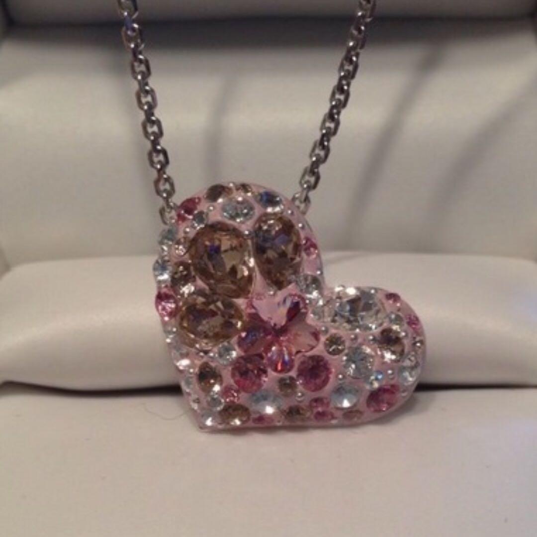 Swarovski Crystal Alana Heart Pendant Pink