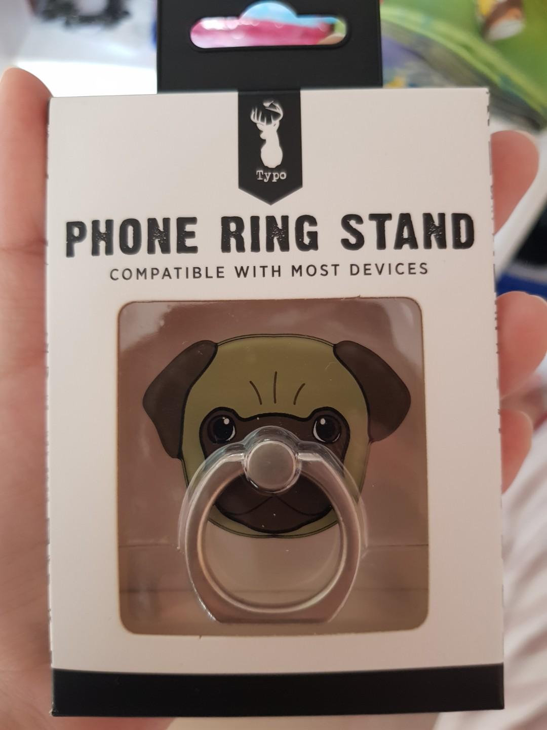 Typo Ring Stand Pug Mobile Phones Gadgets Mobile Gadget Accessories Mounts Holders on Carousell