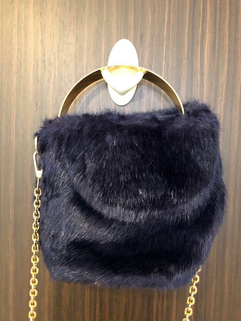 zara fur handbag