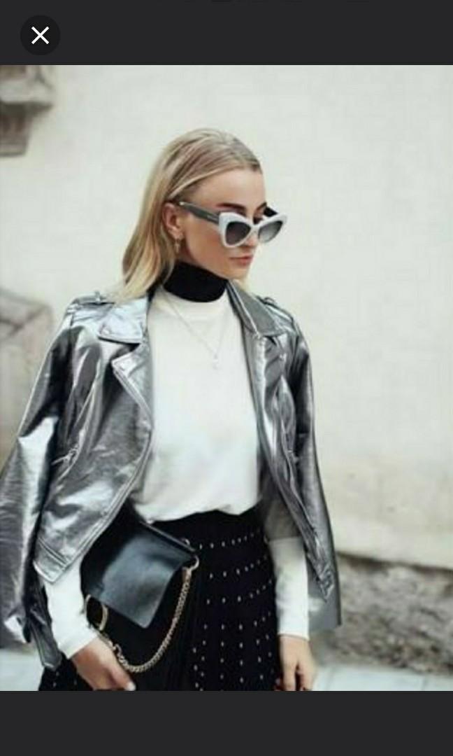 zara metallic jacket