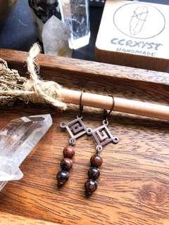Chakra Earrings- Base Mahogany Obsidian