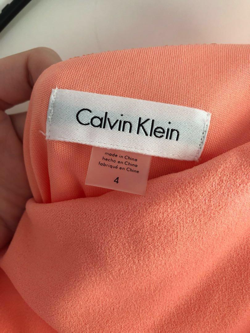 70% off sale! Original $200+! BN Auth Calvin Klein Peach Toga Dress,  Women's Fashion, Tops, Sleeveless on Carousell