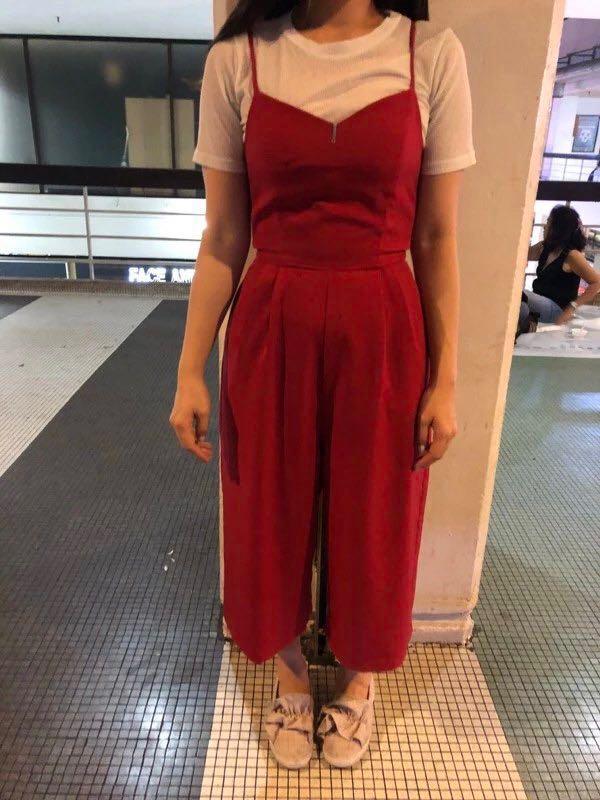 all red romper