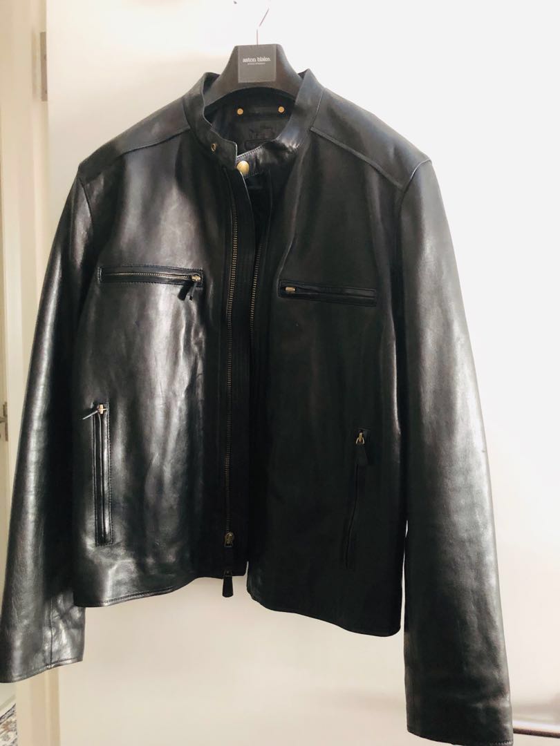 Coach mens leather coat clearance