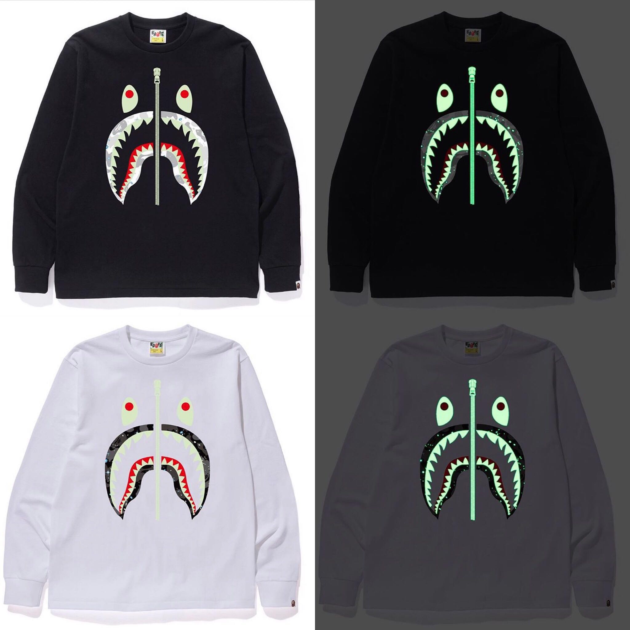 bape space camo shark tee