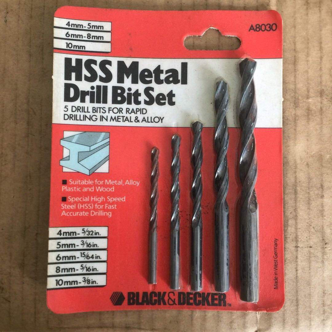Black Decker 5 Piece Hss Drill Piece Set Made In W Germany