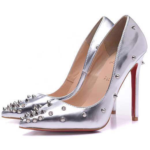 Silver new arrivals studded louboutins