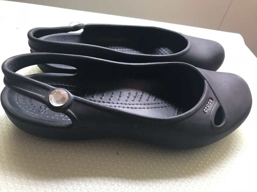 Crocs Flat Shoes - black, Women's 