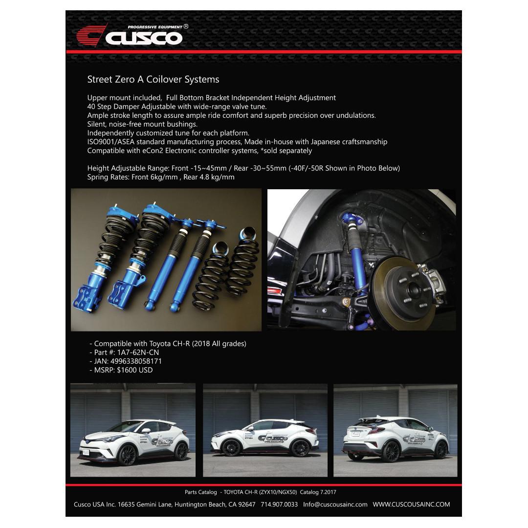 Cusco Street Zero Coilover Toyota C Hr Car Accessories