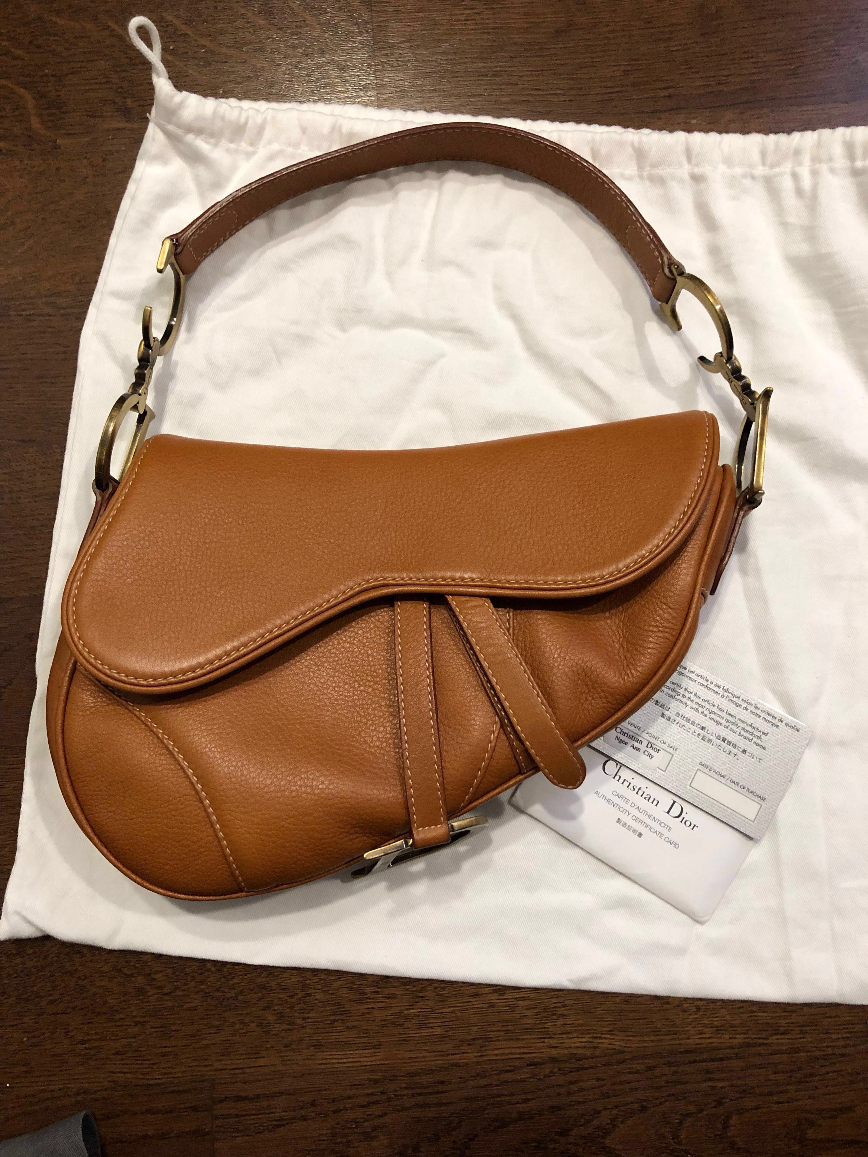 dior saddle bag vintage brown