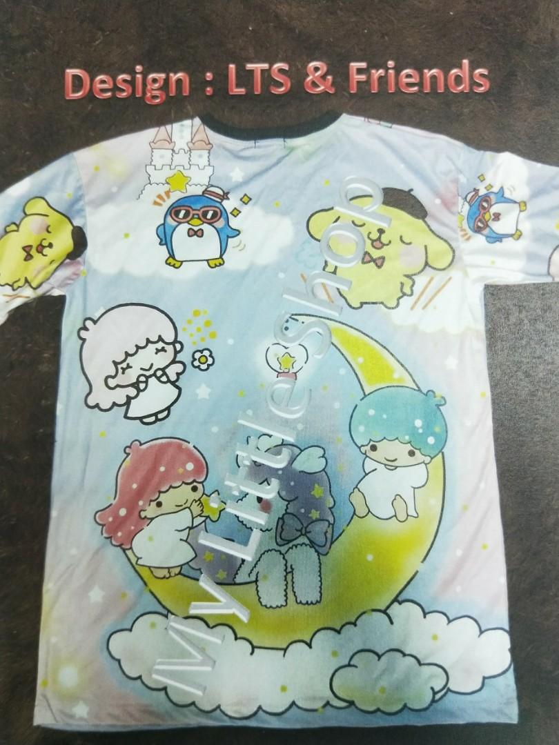 Dri Fit Material - Cartoon Characters My Melody, Hello Kitty, Little ...