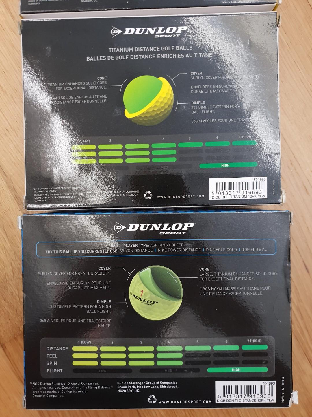 Dunlop DDH Titanium Distance Golf Balls, Sports Equipment, Sports