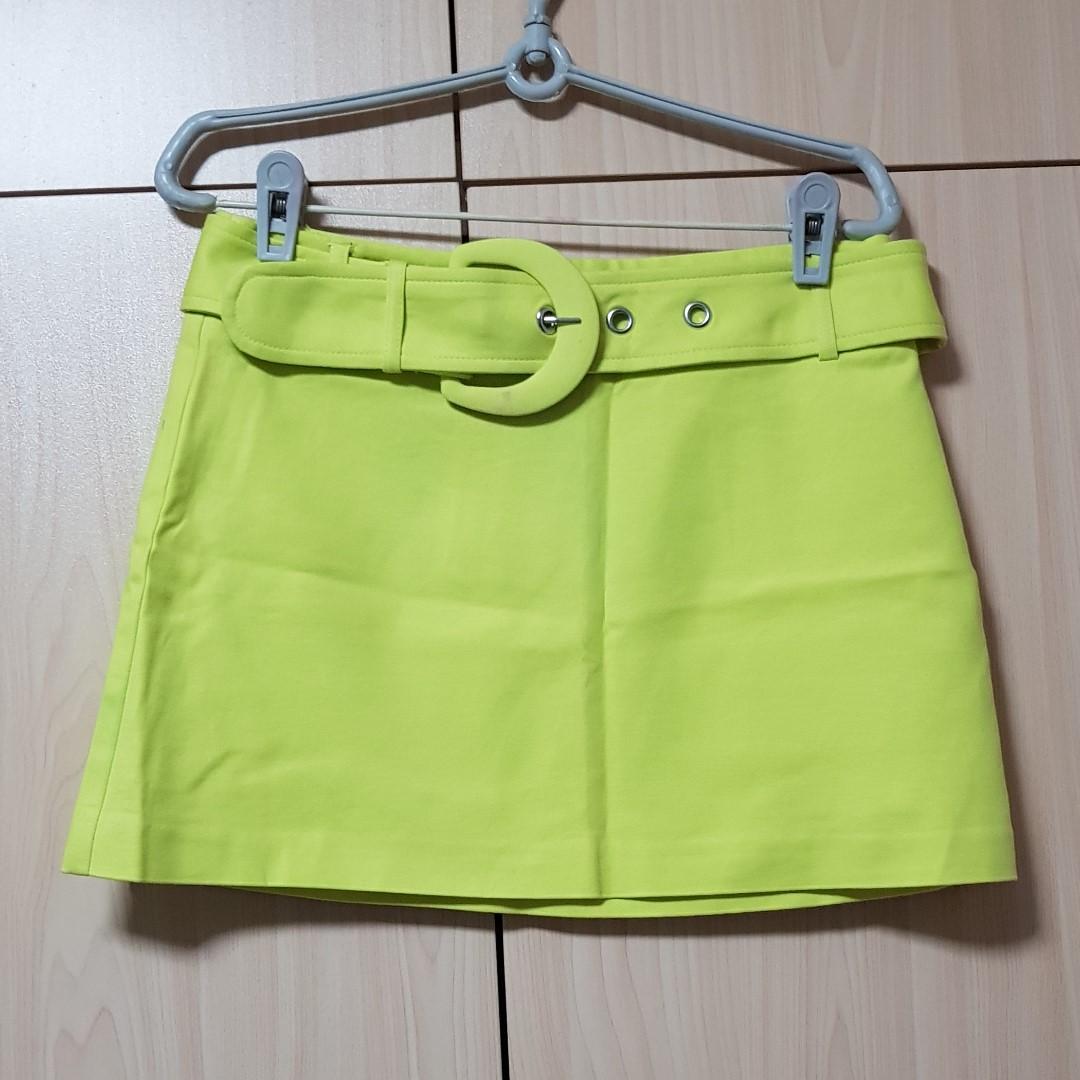 Forever 21 Neon Yellow Mini Skirt 