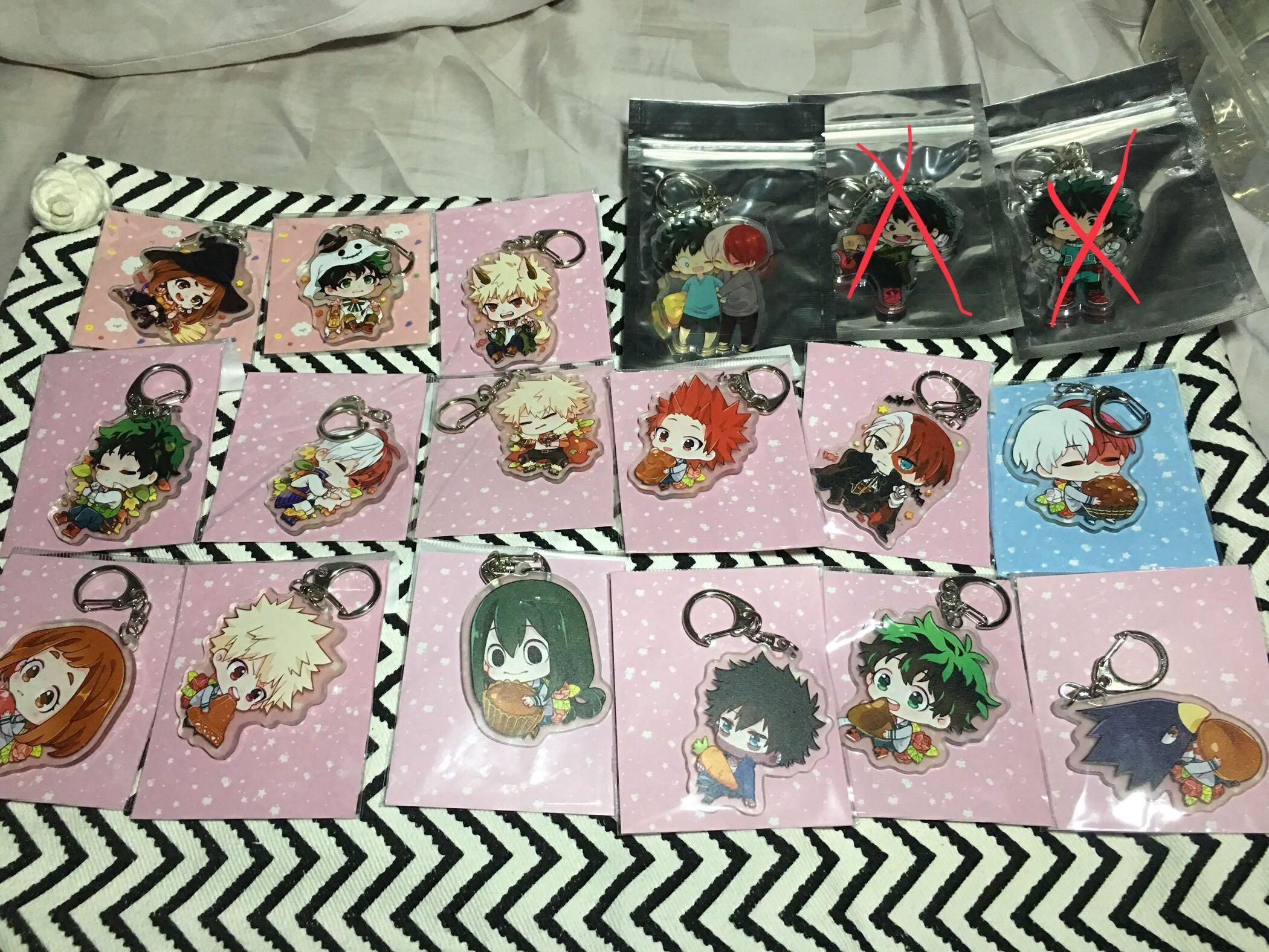 Free My Hero Academia Assorted Double Sided Keychains Keycharms Ring Strap Bnha Boku No Hero Academia Fantasy Au Halloween Entertainment J Pop On Carousell