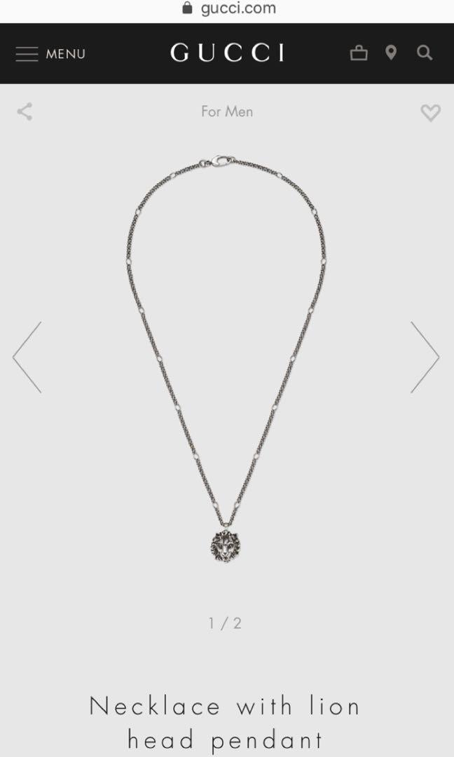 Gucci lion head necklace Luxury Accessories on Carousell