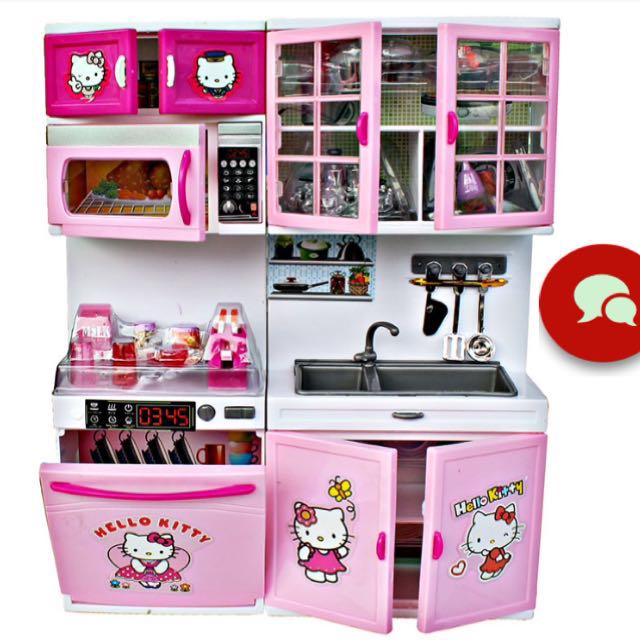 Hello Kitty Modern Kitchen Set Girl Children Playhouse Simulation Tableware Kitchen Play Set Mini Pl 1547992556 929c8ed6 