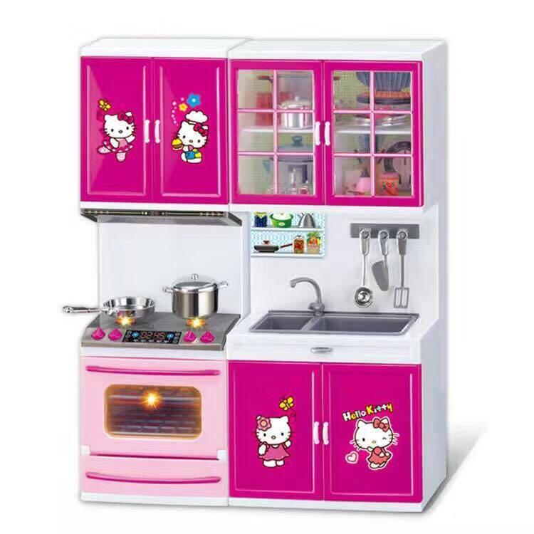 Hello Kitty Modern Kitchen Set Girl Children Playhouse Simulation ...