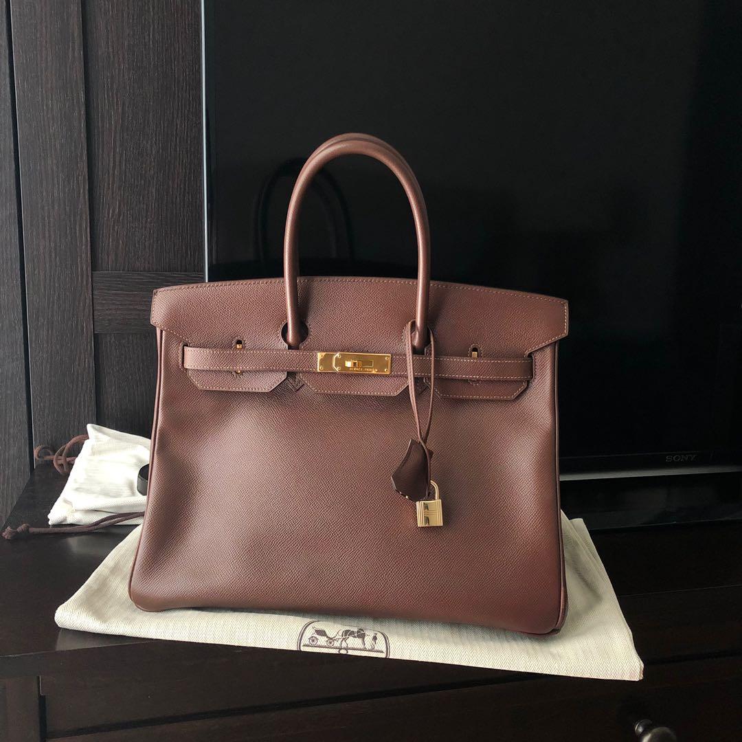Hermes Birkin 35 Gold Togo PHW, Luxury, Bags & Wallets on Carousell
