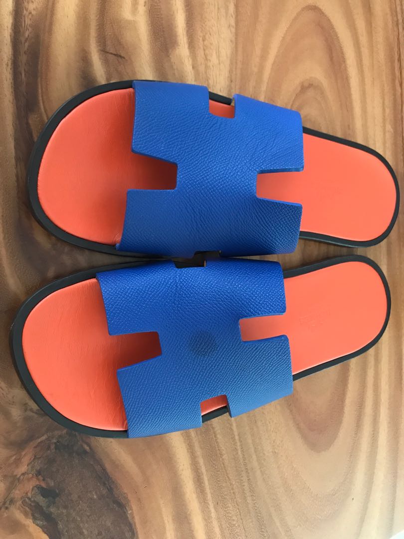 orange hermes slippers