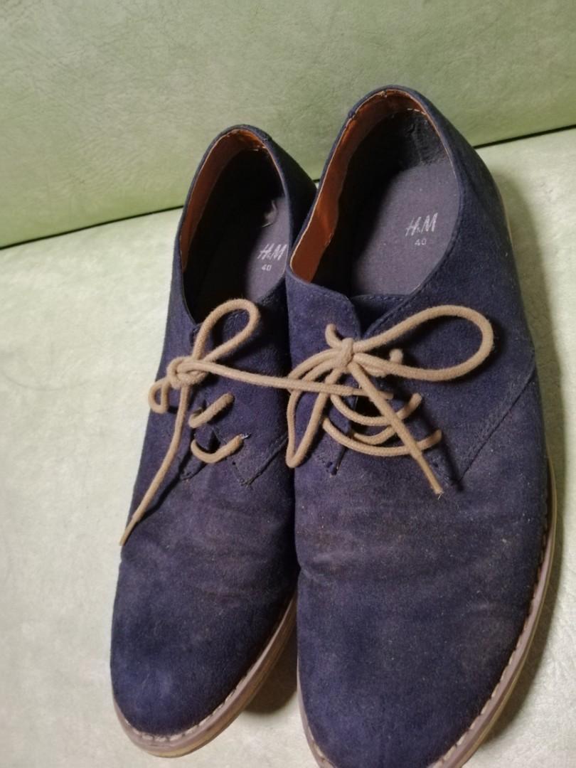 h&m blue suede shoes