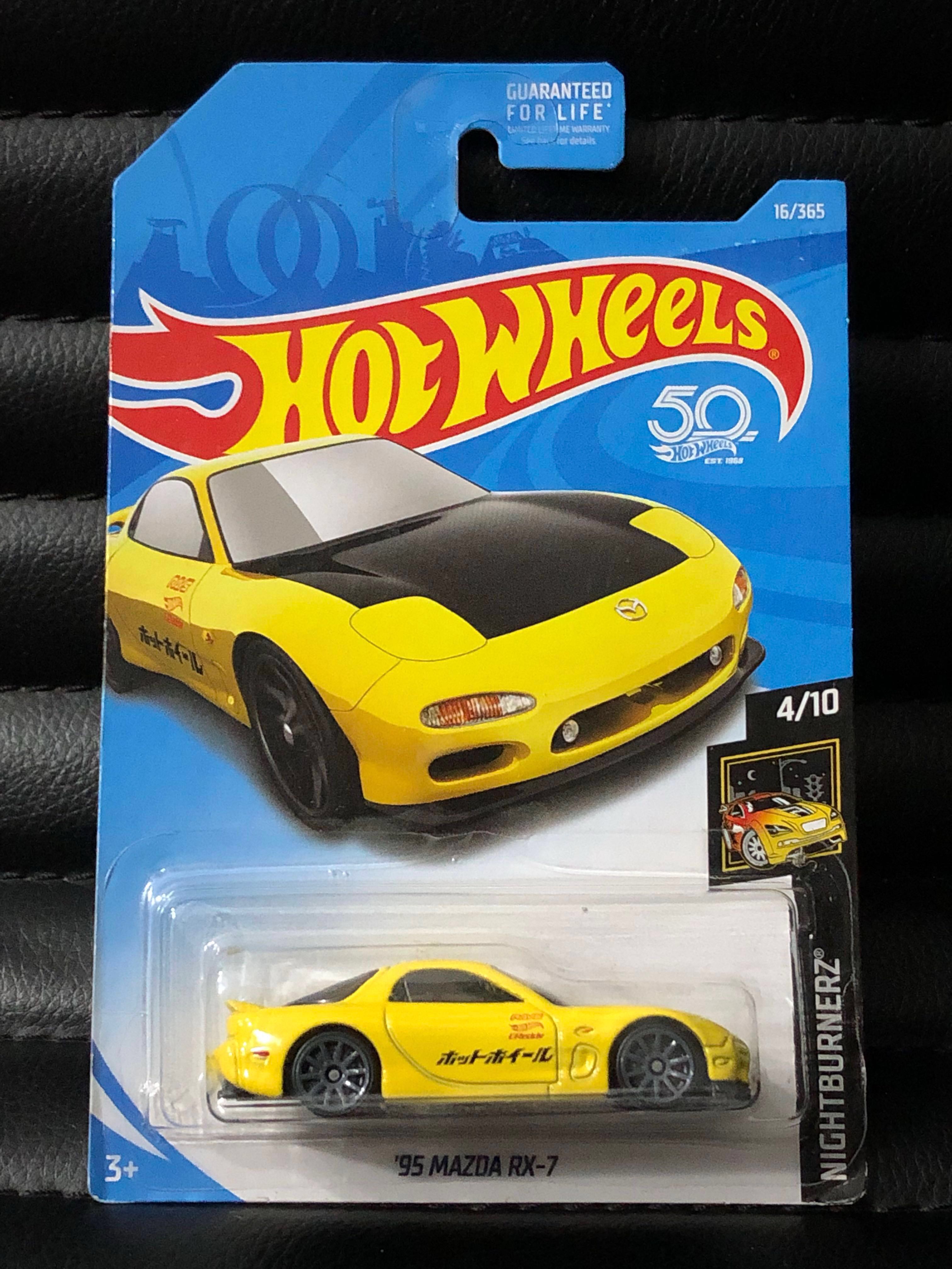 Hot Wheels Mainline 95 Mazda RX7 Yellow Hobbies Toys Toys