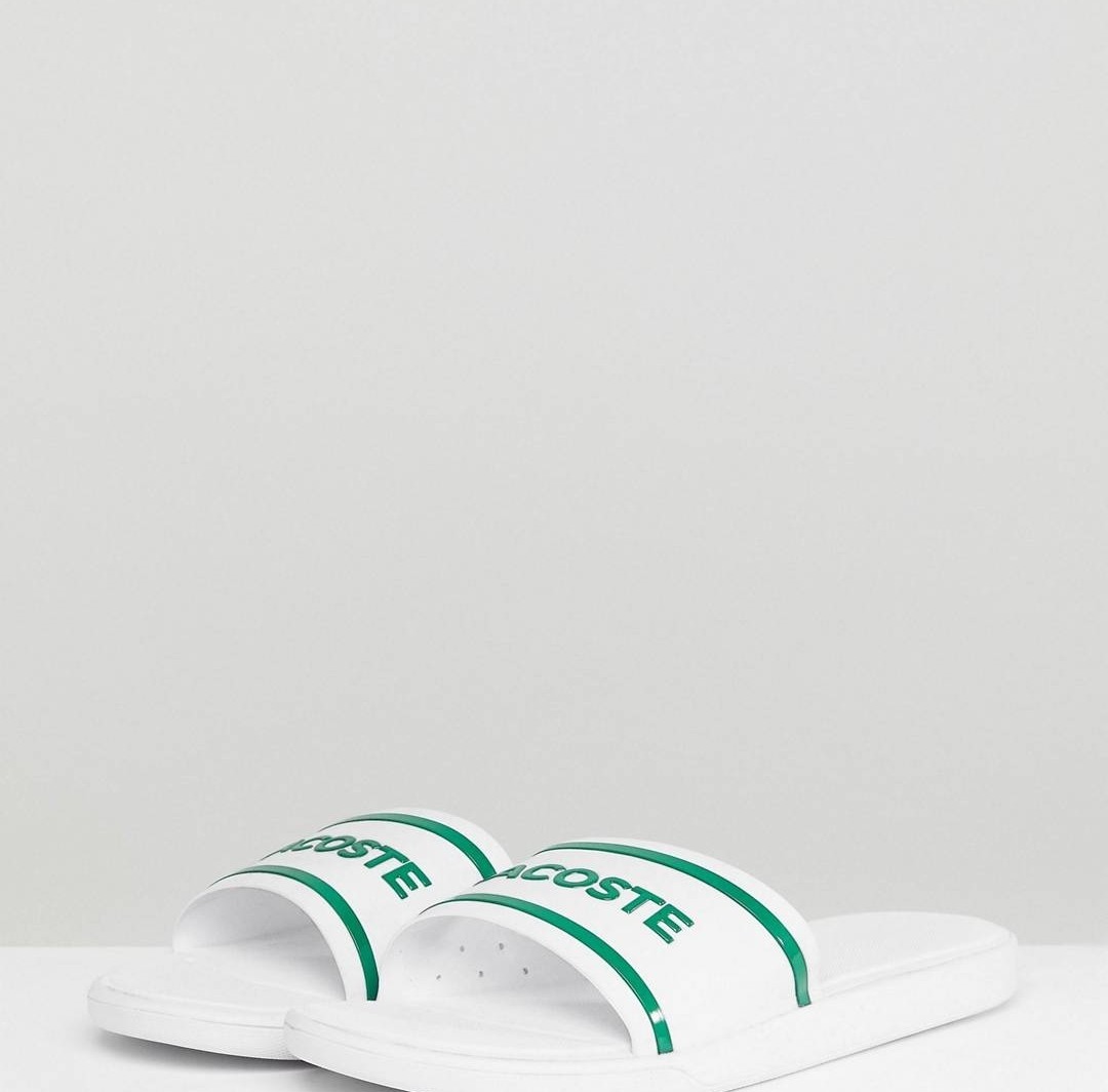 lacoste black flip flops