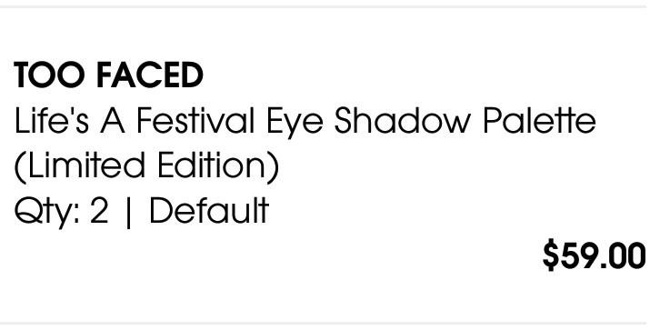 LIMITED EDITION TOO FACED - Life's A Festival Eye Shadow Palette, Beauty &  Personal Care, Face, Makeup on Carousell