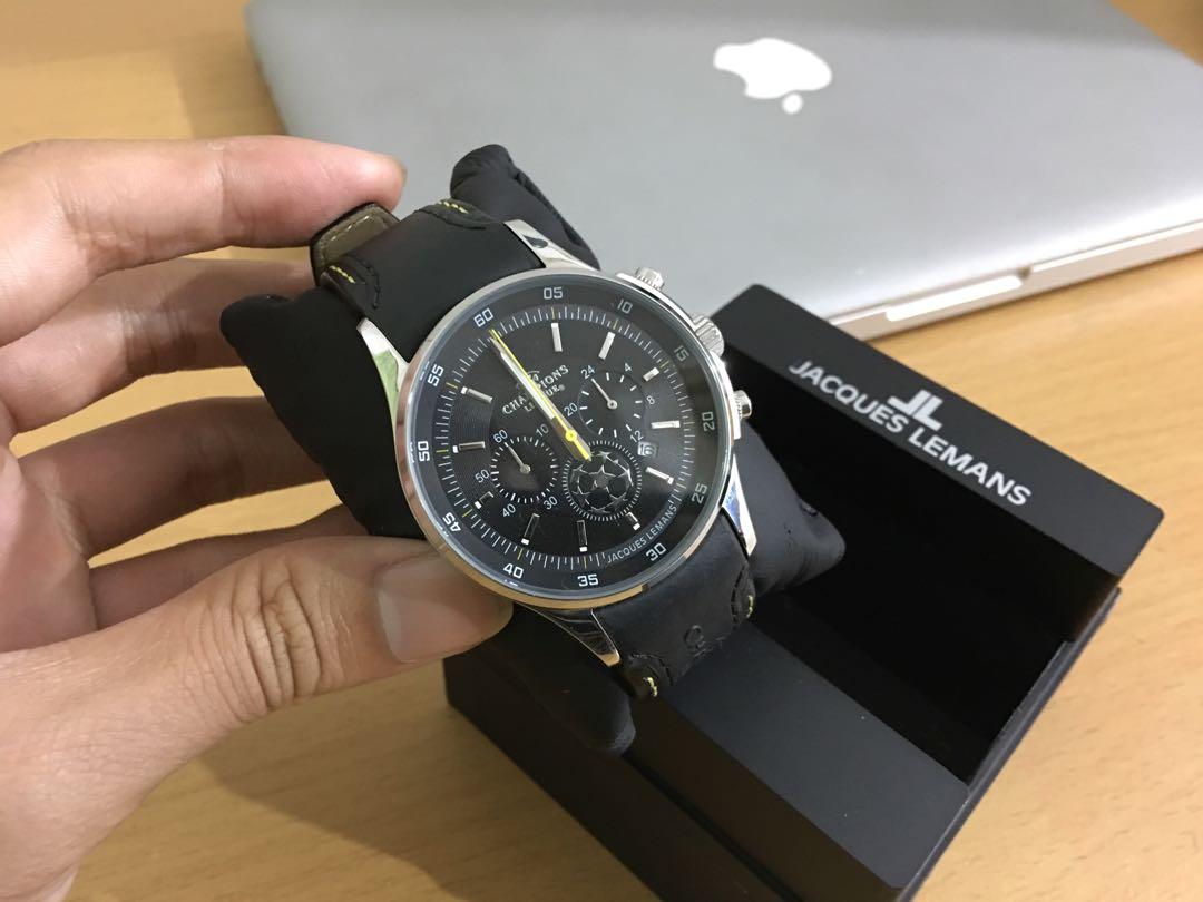 maups4 Jam Langka Jacques Lemans Official Watch UEFA Champions League ORI 100