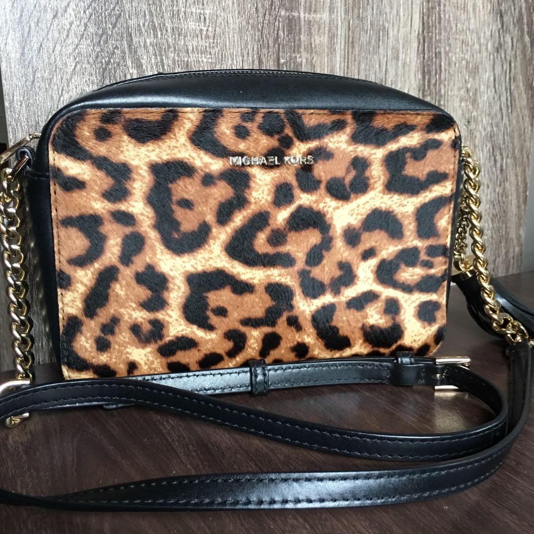 michael kors leopard crossbody bag