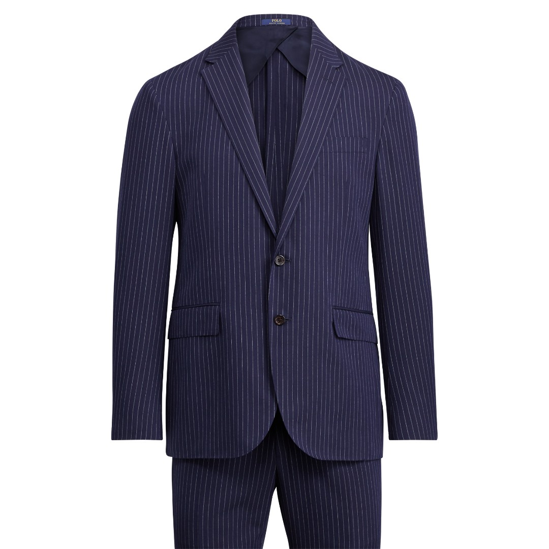 New Polo Ralph Lauren Navy Grey Pinstripe 2 Piece Suit, Men's ...