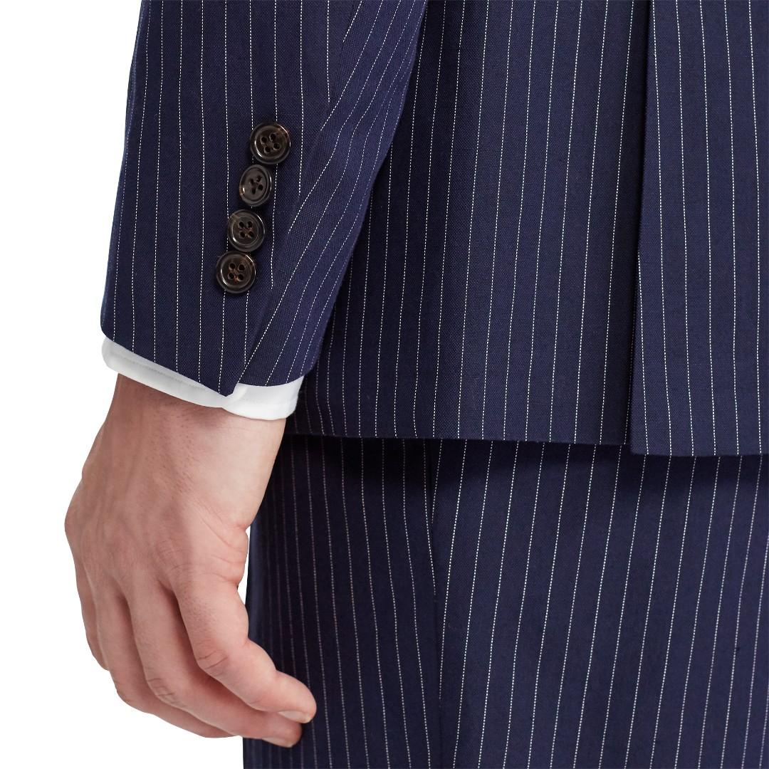 New Polo Ralph Lauren Navy Grey Pinstripe 2 Piece Suit, Men's ...