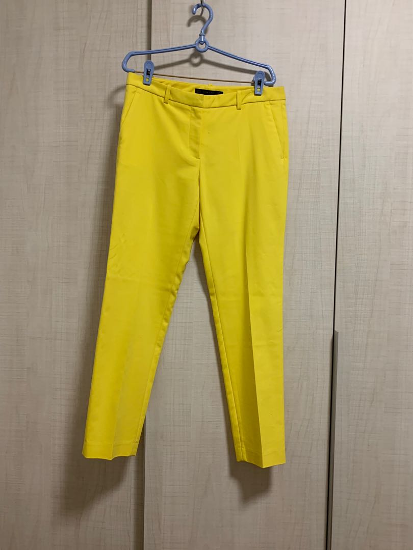 zara yellow trousers